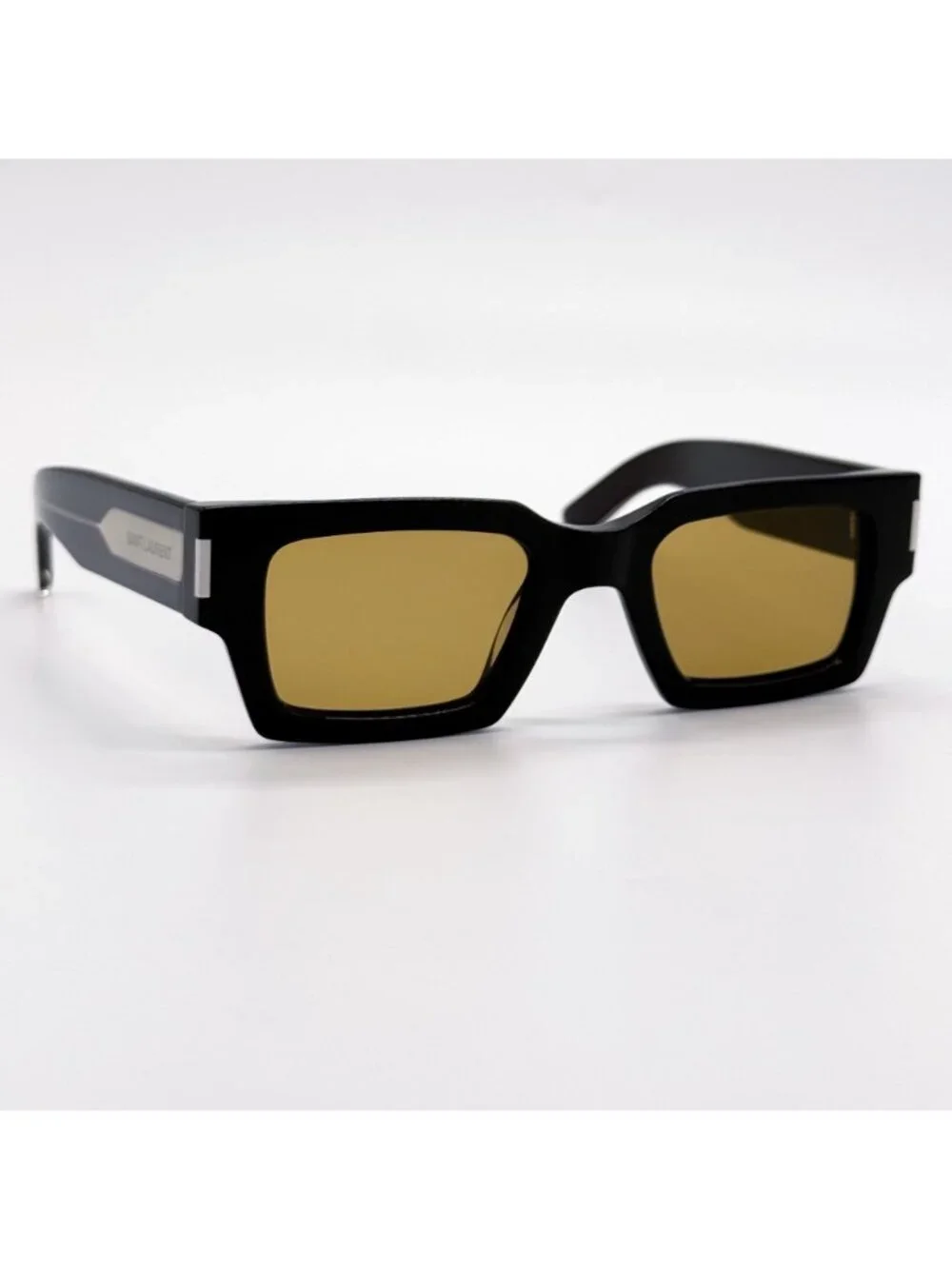 New Saint Laurent Brown Yellow Square Unisex Sunglasses SL572 007